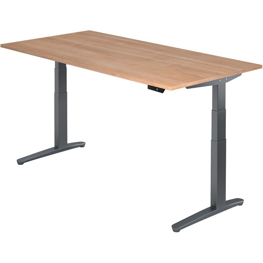 Schreibtisch Office Braun Holz 200 cm - Farbe: Nussbaum Dekor - Material: Holzwerkstoff - Schreibtisch