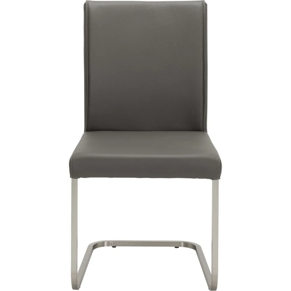 Freischwingerstuhl Amisa Grau Leder 46.5 cm 95 cm - Freischwingerstuhl