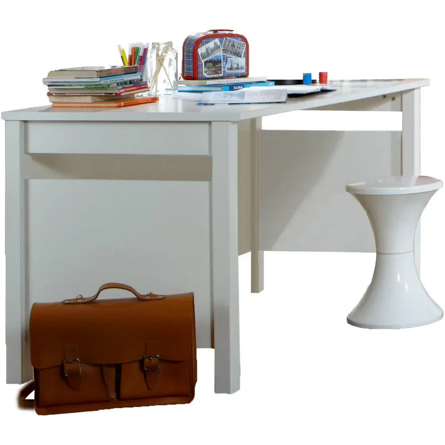 Schreibtisch Birgit Weiss Holz 140 cm - Farbe: Dekor weiss - Material: Holzwerkstoff - Schreibtisch