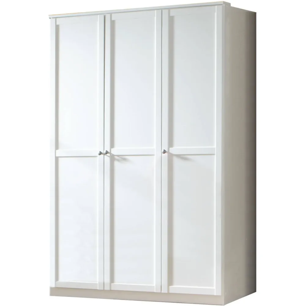 Kinderkleiderschrank Birgit Weiss Holz 135 cm 58 cm 198 cm - Farbe: Dekor weiss - Material: Holzwerkstoff - Kinderkleiderschrank