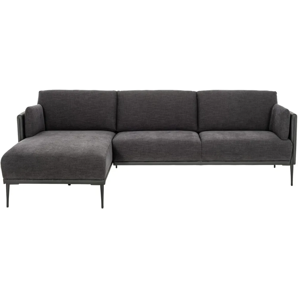 Ecksofa Richard Schwarz/Grau Stoff - Ecksofa