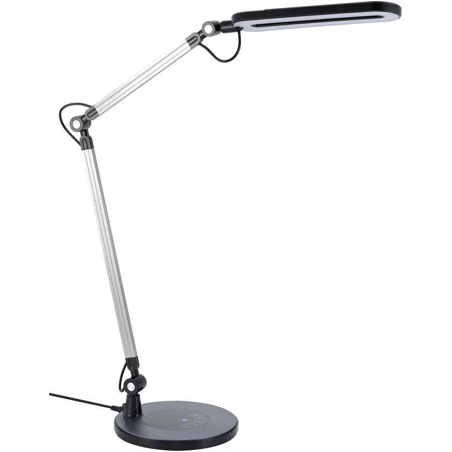 Bürolampe Corsin Schwarz/Silber Kunststoff/Metall 20 cm 105 cm - LED - Lichtfarbe: Warmweiss - Kaltes Tagesweiss - Material: Metall/Kunststoff -