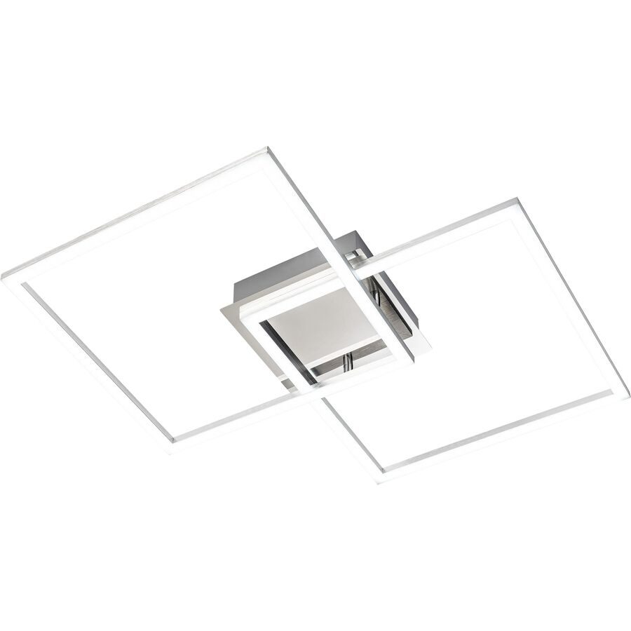 Deckenlampe Savena Weiss/Grau Kunststoff/Metall 43 cm 7 cm - Farbe: chrom/weiss - LED - Lichtfarbe: Warmweiss - Kaltes Tagesweiss - Material: