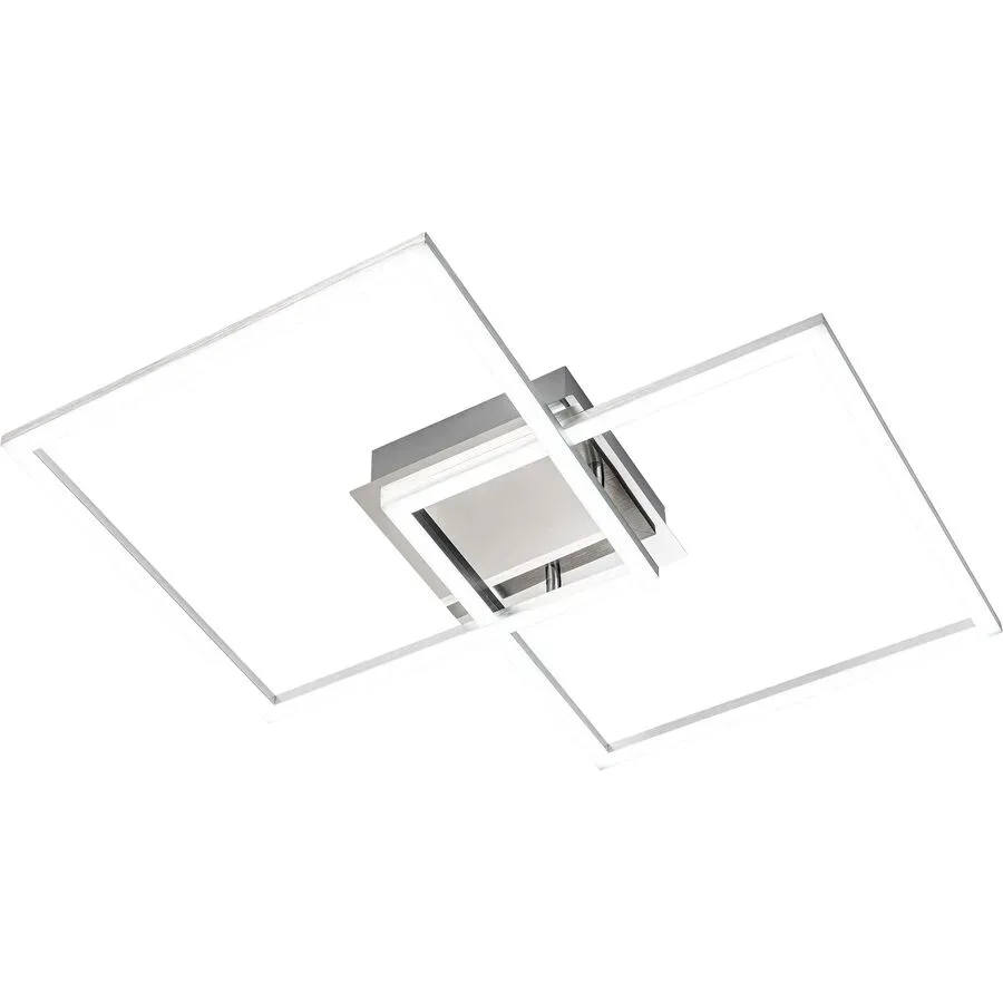 Deckenlampe Savena Weiss/Grau Kunststoff/Metall 43 cm 7 cm - Farbe: chrom/weiss - LED - Lichtfarbe: Warmweiss - Kaltes Tagesweiss - Material: