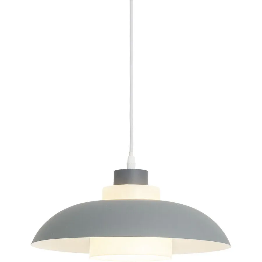 Pendellampe Clemente Grau/Weiss Metall 30 cm 120 cm - Farbe: hellgrau/weiss - Pendellampe