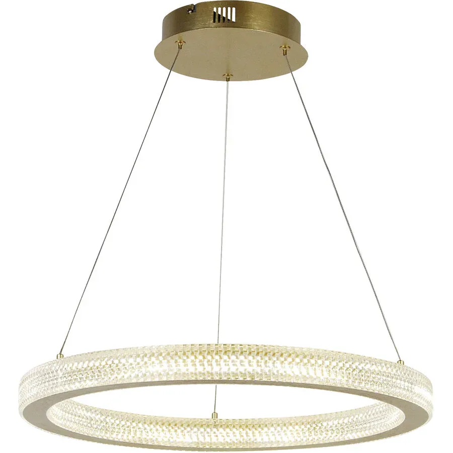 Pendellampe Adaja Gold Aluminium 51 cm 110 cm - LED - Lichtfarbe: Warmweiss - Kaltes Tagesweiss - Pendellampe- LED Energiesparlampe