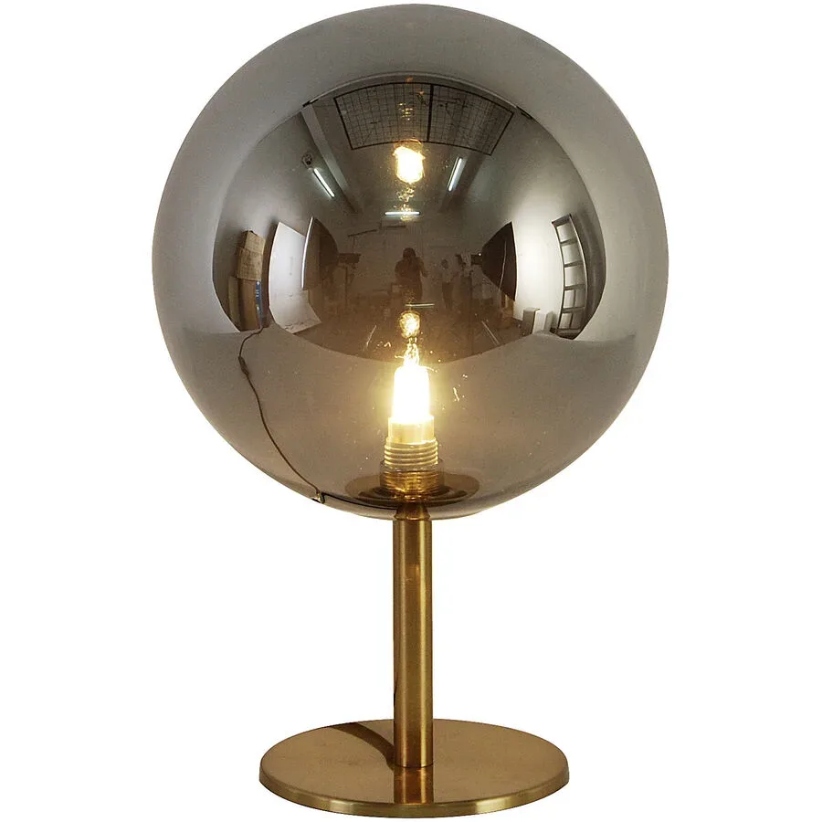 Tischlampe Sirmione Gold/Grau Glas 20 cm 30 cm - Farbe: smokey, rauchgrau, gold - Tischlampe