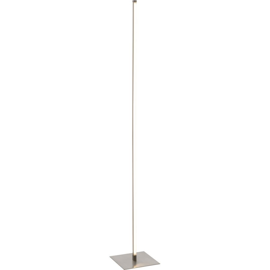 Stehlampe Elin Silber/Grau Metall 22 cm 144 cm - Farbe: Nickel satiniert - LED - Lichtfarbe: Extra warmweiss - Stehlampe- LED Energiesparlampe