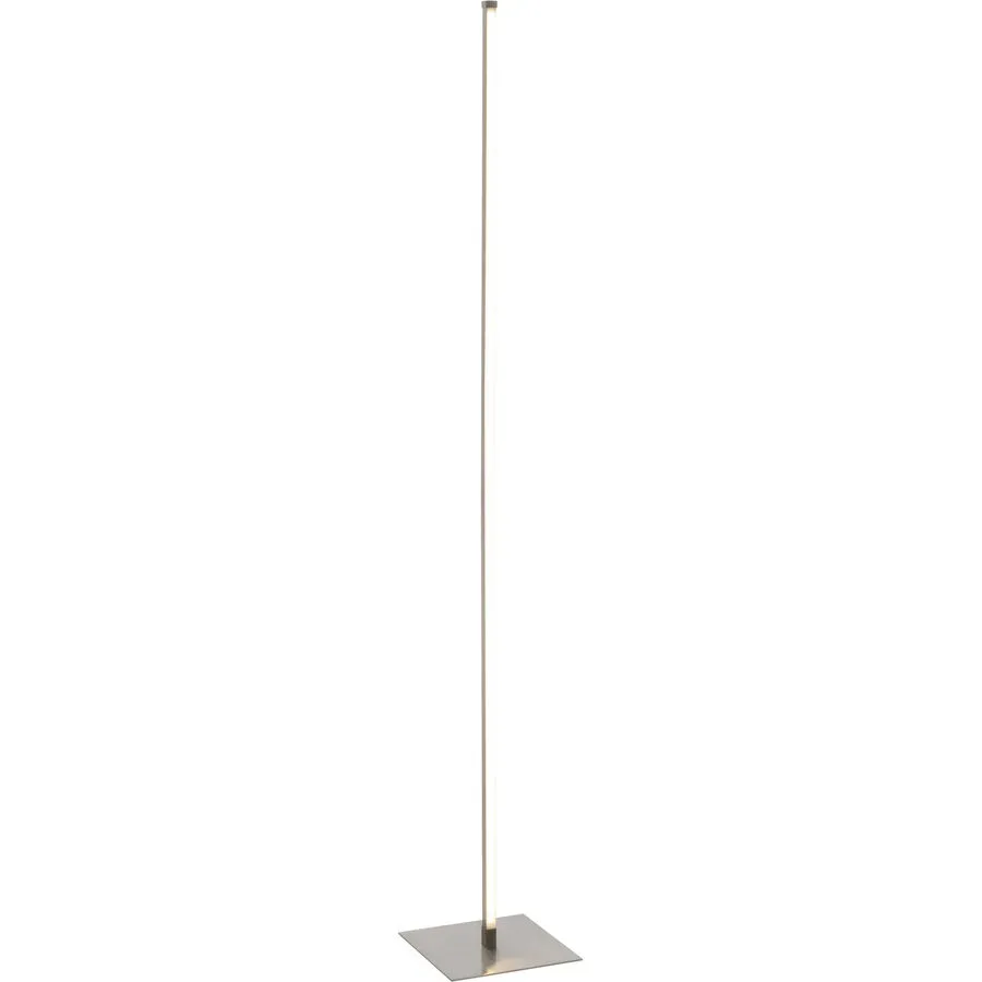 Stehlampe Elin Silber/Grau Metall 22 cm 144 cm - Farbe: Nickel satiniert - LED - Lichtfarbe: Extra warmweiss - Stehlampe- LED Energiesparlampe
