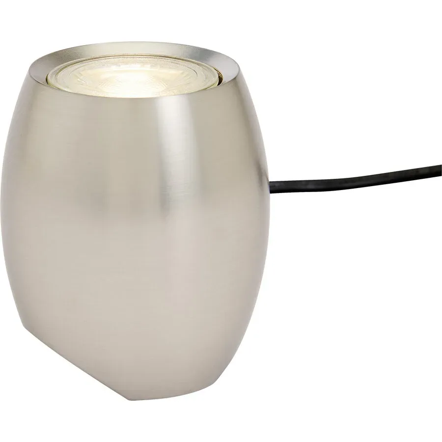 Tischlampe Marea Silber Metall 8 cm 9 cm - Farbe: Nickel - LED - Lichtfarbe: Warmweiss - Tischlampe- LED Energiesparlampe