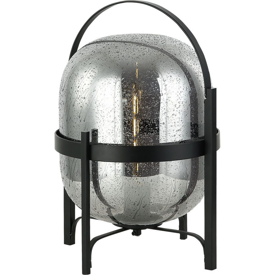 Tischlampe Gavia Grau Glas 29 cm 41 cm - Farbe: rauchgrau - Tischlampe