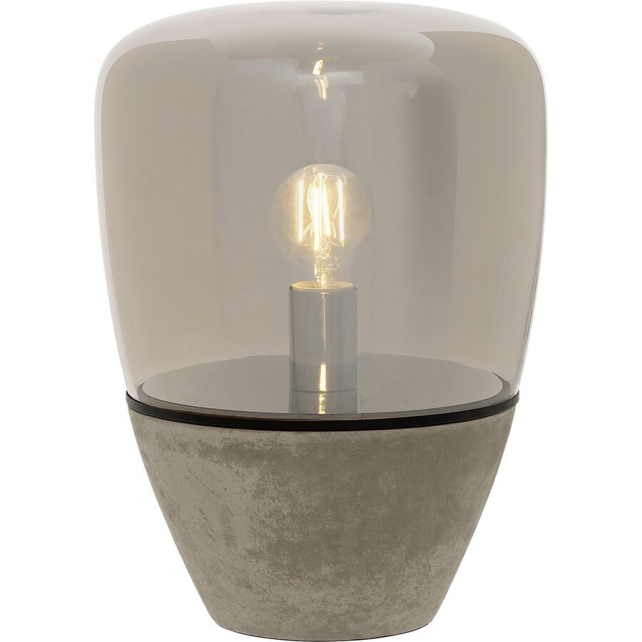 Tischlampe Gloria Grau Glas 27 cm 39 cm - Farbe: rauchgrau - Tischlampe