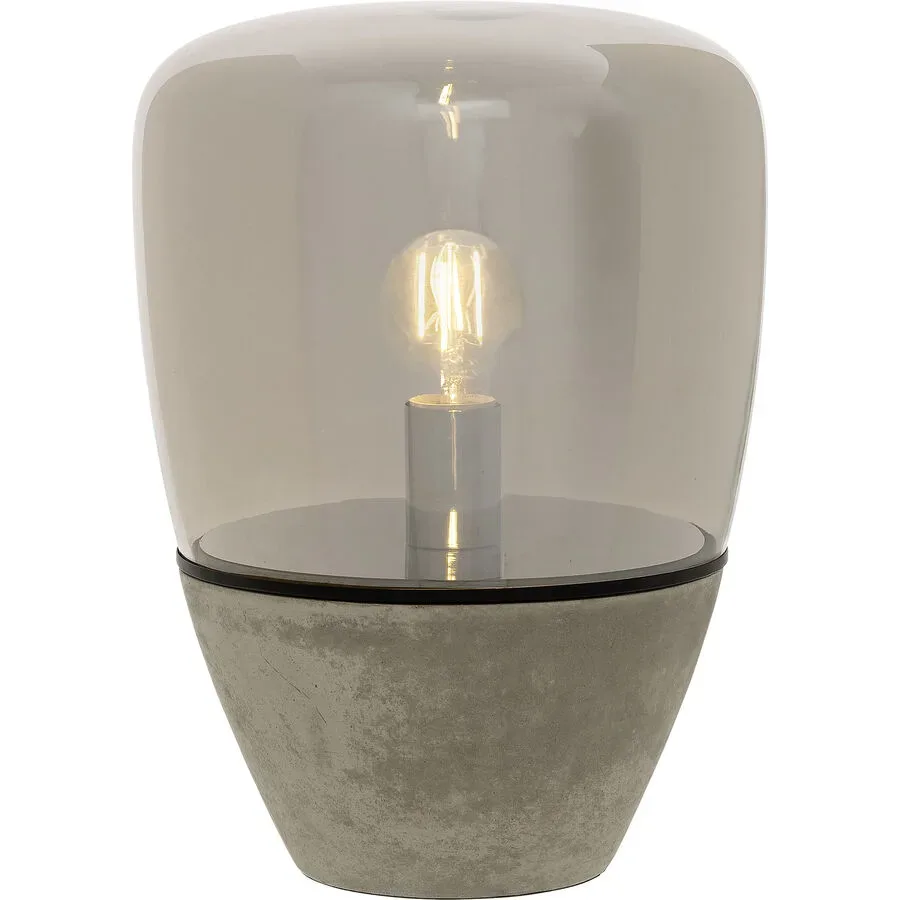 Tischlampe Gloria Grau Glas 27 cm 39 cm - Farbe: rauchgrau - Tischlampe