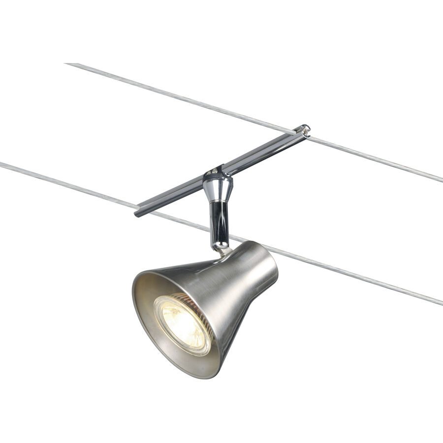 System Capolona Grau Metall 9 cm 13 cm - Farbe: Nickel satiniert - LED - Lichtfarbe: Warmweiss - System- LED Energiesparlampe