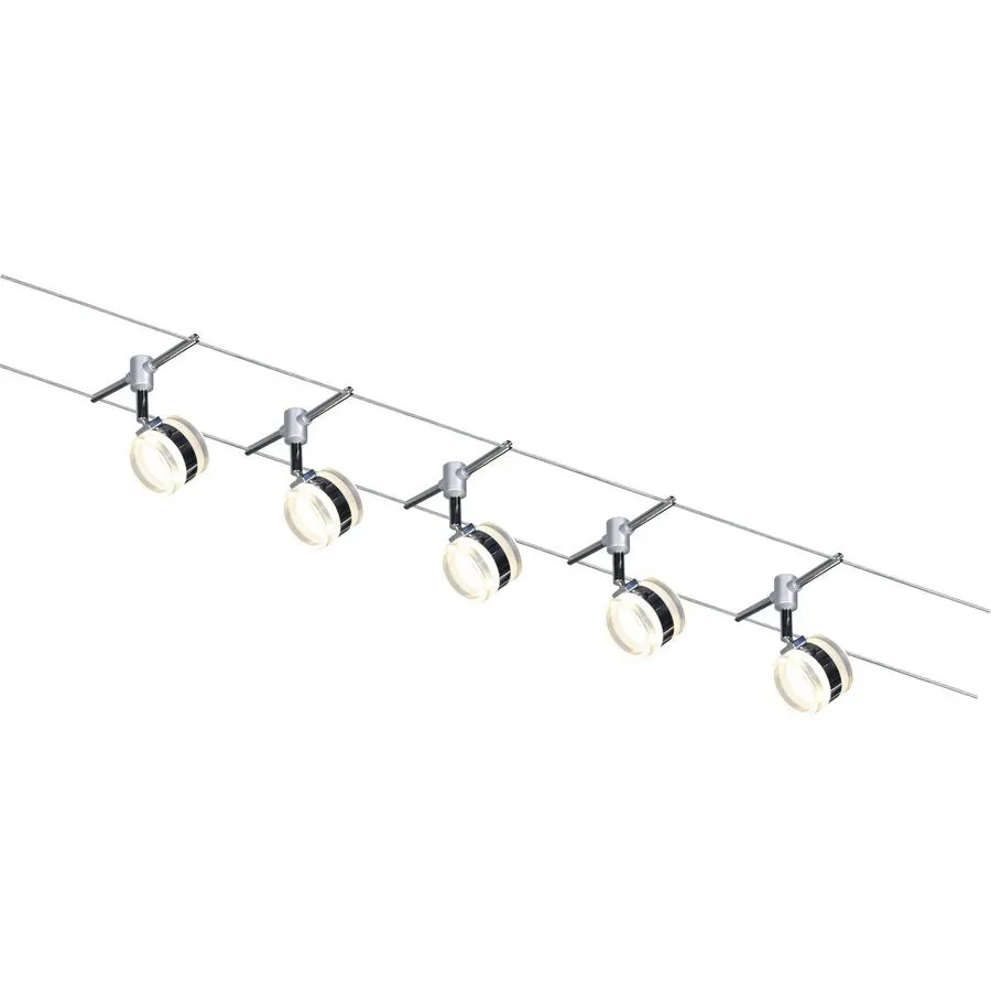 System Donato Grau Metall 750 cm 16 cm - Farbe: chrom - LED - Lichtfarbe: Extra warmweiss - System- LED Energiesparlampe
