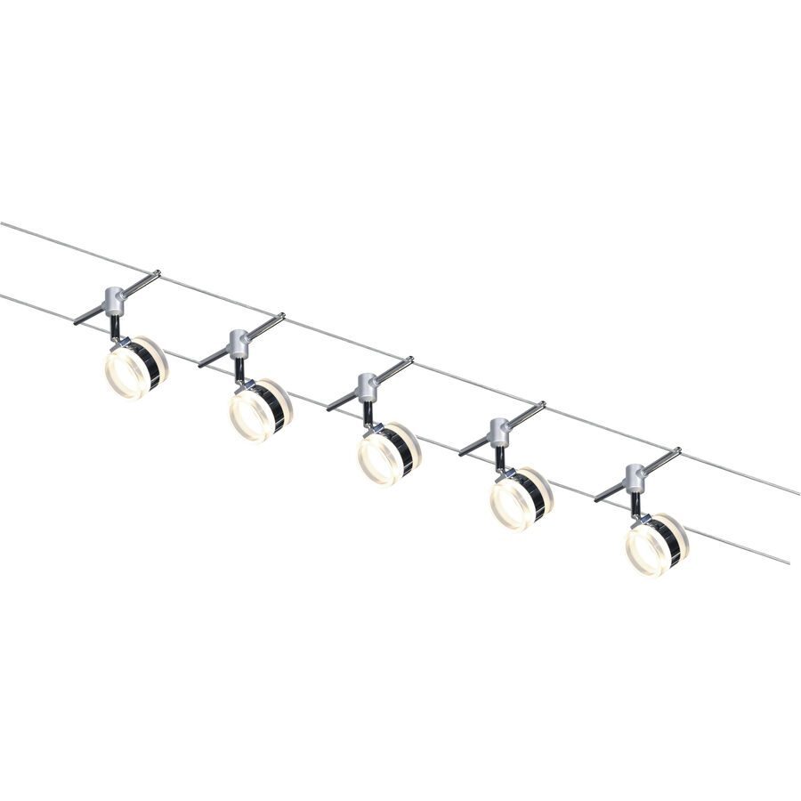 System Donato Grau Metall 750 cm 16 cm - Farbe: chrom - LED - Lichtfarbe: Extra warmweiss - System- LED Energiesparlampe