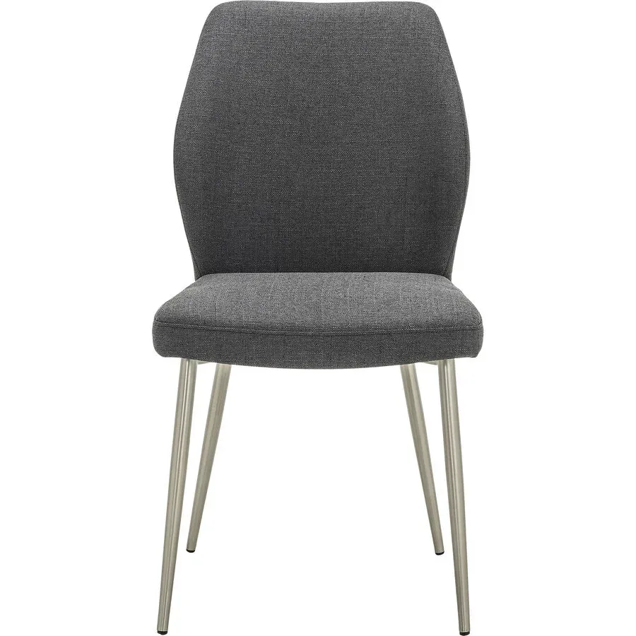 Stuhl Elonie Grau Stoff/Edelstahl 48.5 cm - Farbe: dunkelgrau - Stuhl