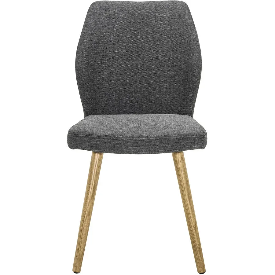 Stuhl Elonie Grau Stoff/Holz 48.5 cm - Farbe: dunkelgrau - Material: Stoff/Eiche - Stuhl