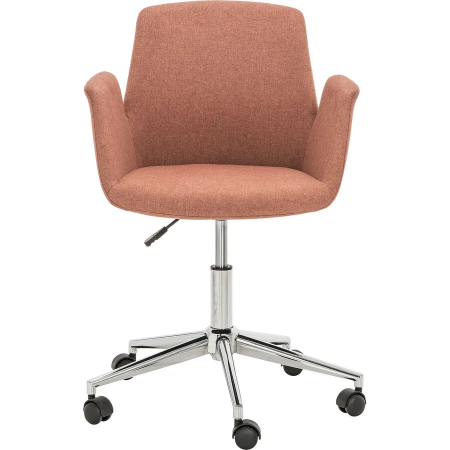 Bürostuhl Lia Rosa/Silber Aluminium/Kunststoff/Metall 60 cm 82 cm Höhenverstellbar (manuell)/Drehbar - Farbe: altrosa/chrom - Material: