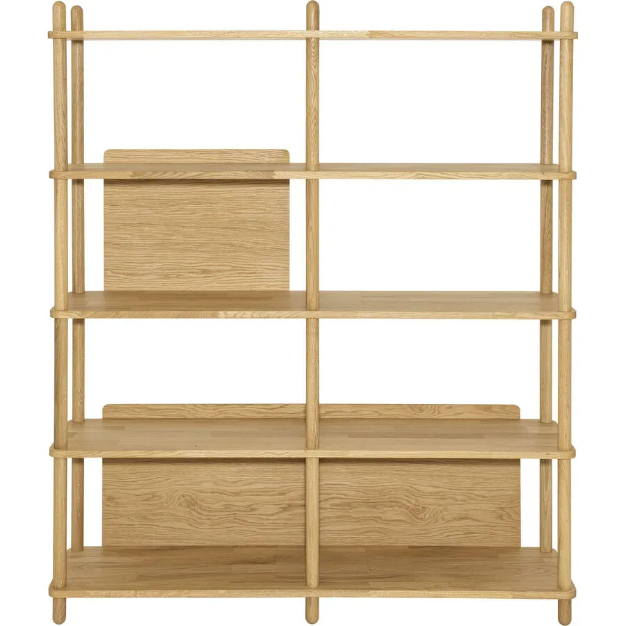 Regal Maura Braun Holz 138 cm 166 cm - Farbe: eiche - Regal