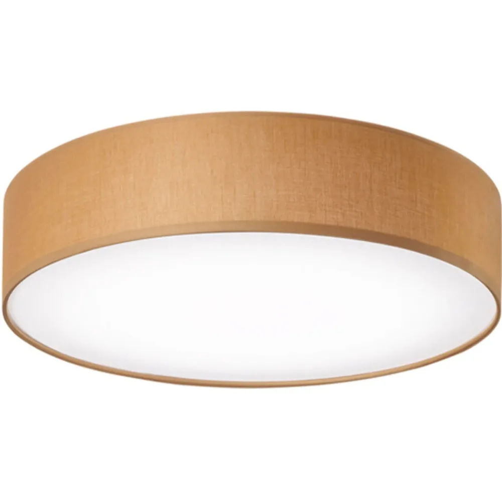 Deckenlampe Noah Braun Metall/Stoff 60 cm 16 cm - LED - Lichtfarbe: Neutralweiss - Material: Metall/ Stoff - Deckenlampe- LED Energiesparlampe