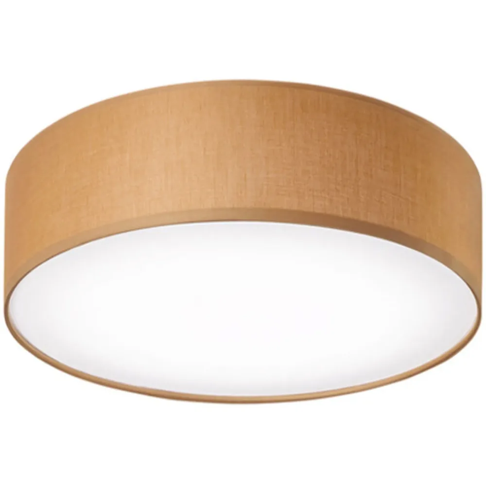 Deckenlampe Noah Braun Metall/Stoff 50 cm 16 cm - LED - Lichtfarbe: Neutralweiss - Material: Metall/ Stoff - Deckenlampe- LED Energiesparlampe