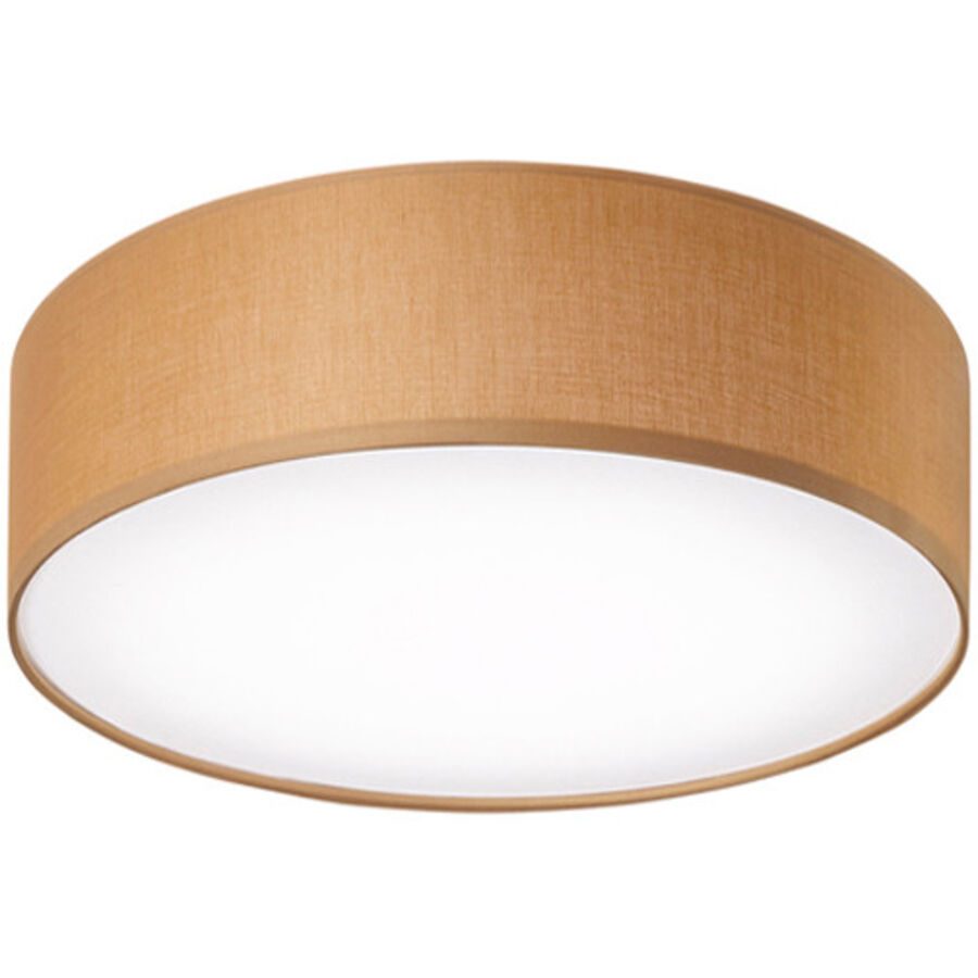 Deckenlampe Noah Braun Metall/Stoff 50 cm 16 cm - LED - Lichtfarbe: Neutralweiss - Material: Metall/ Stoff - Deckenlampe- LED Energiesparlampe