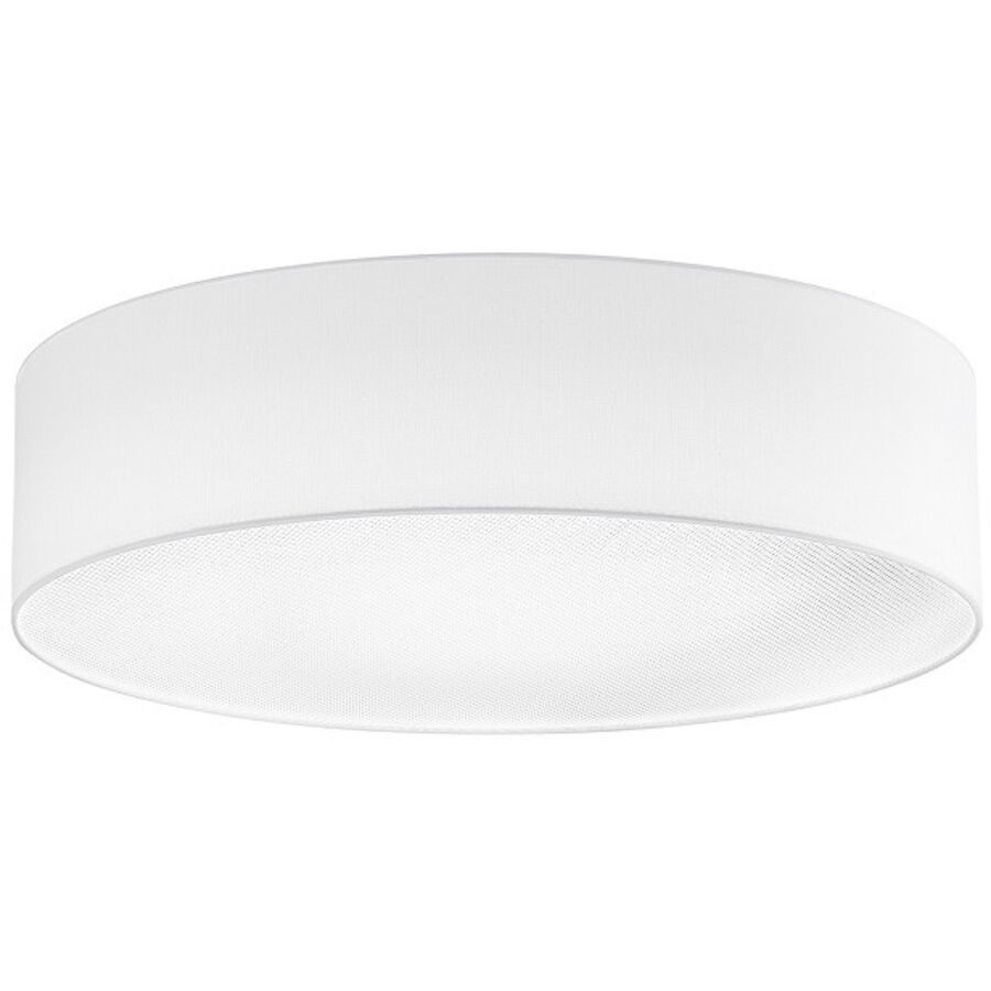 Deckenlampe Noah Weiss Metall/Stoff 60 cm 16 cm - Farbe: reinweiss - LED - Lichtfarbe: Warmweiss - Material: Metall/ Stoff - Deckenlampe- LED