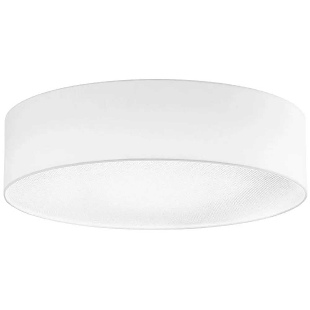Deckenlampe Noah Weiss Metall/Stoff 60 cm 16 cm - Farbe: reinweiss - LED - Lichtfarbe: Warmweiss - Material: Metall/ Stoff - Deckenlampe- LED