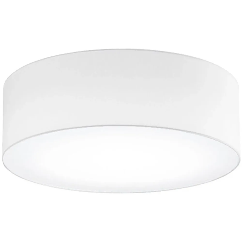 Deckenlampe Noah Weiss Metall/Stoff 50 cm 16 cm - Farbe: reinweiss - LED - Lichtfarbe: Warmweiss - Material: Metall/ Stoff - Deckenlampe- LED