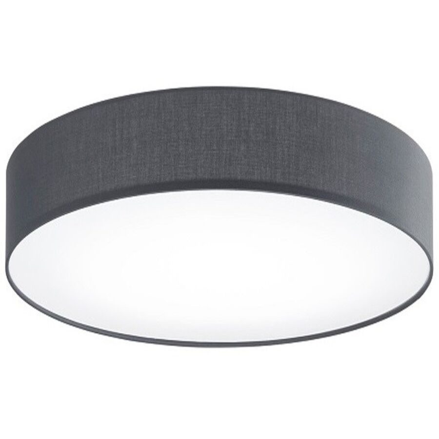 Deckenlampe Noah Grau Metall/Stoff 60 cm 16 cm - Farbe: anthrazit - LED - Lichtfarbe: Warmweiss - Material: Metall/ Stoff - Deckenlampe- LED