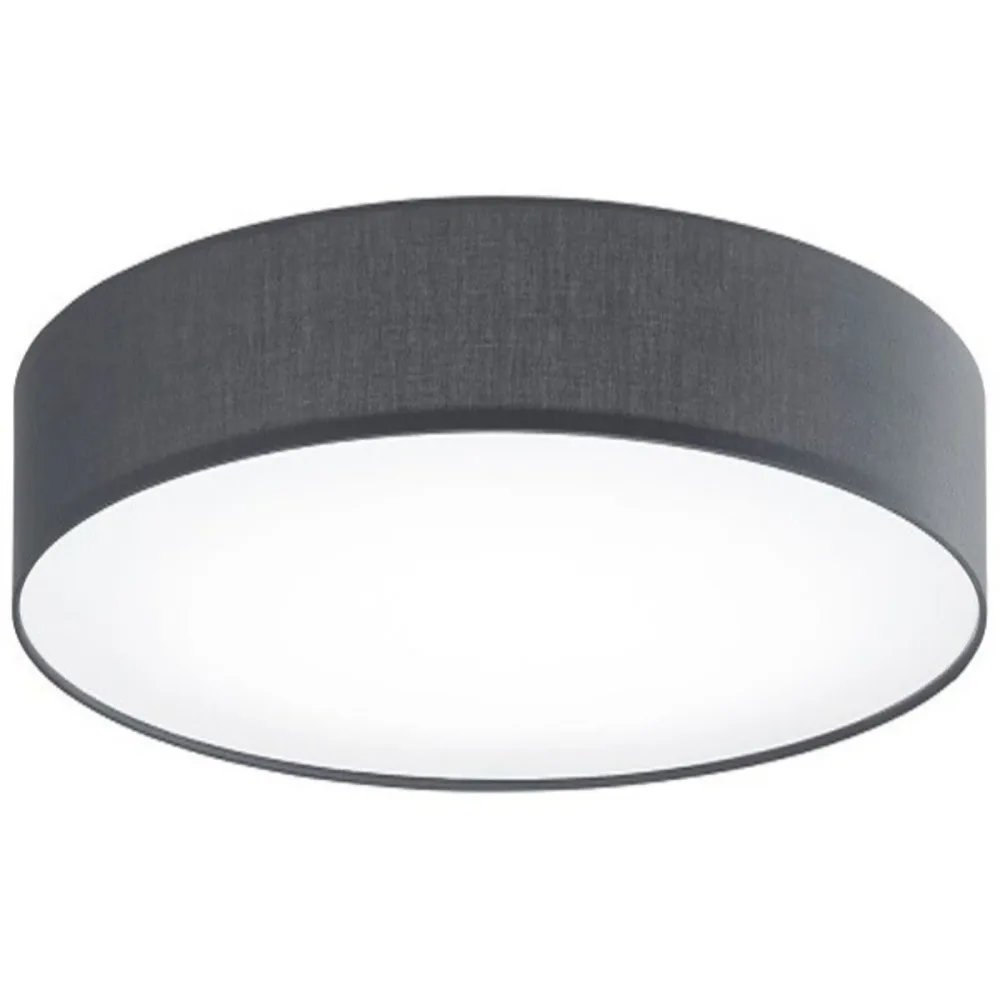 Deckenlampe Noah Grau Metall/Stoff 60 cm 16 cm - Farbe: anthrazit - LED - Lichtfarbe: Warmweiss - Material: Metall/ Stoff - Deckenlampe- LED
