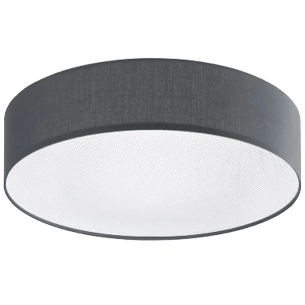 Deckenlampe Noah Grau Metall/Stoff 60 cm 16 cm - Farbe: anthrazit - LED - Lichtfarbe: Warmweiss - Material: Metall/ Stoff - Deckenlampe- LED