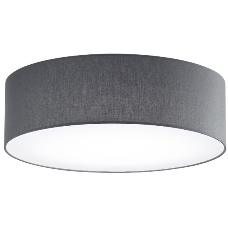 Deckenlampe Noah Grau Metall/Stoff 50 cm 16 cm - Farbe: anthrazit - LED - Lichtfarbe: Warmweiss - Material: Metall/ Stoff - Deckenlampe- LED