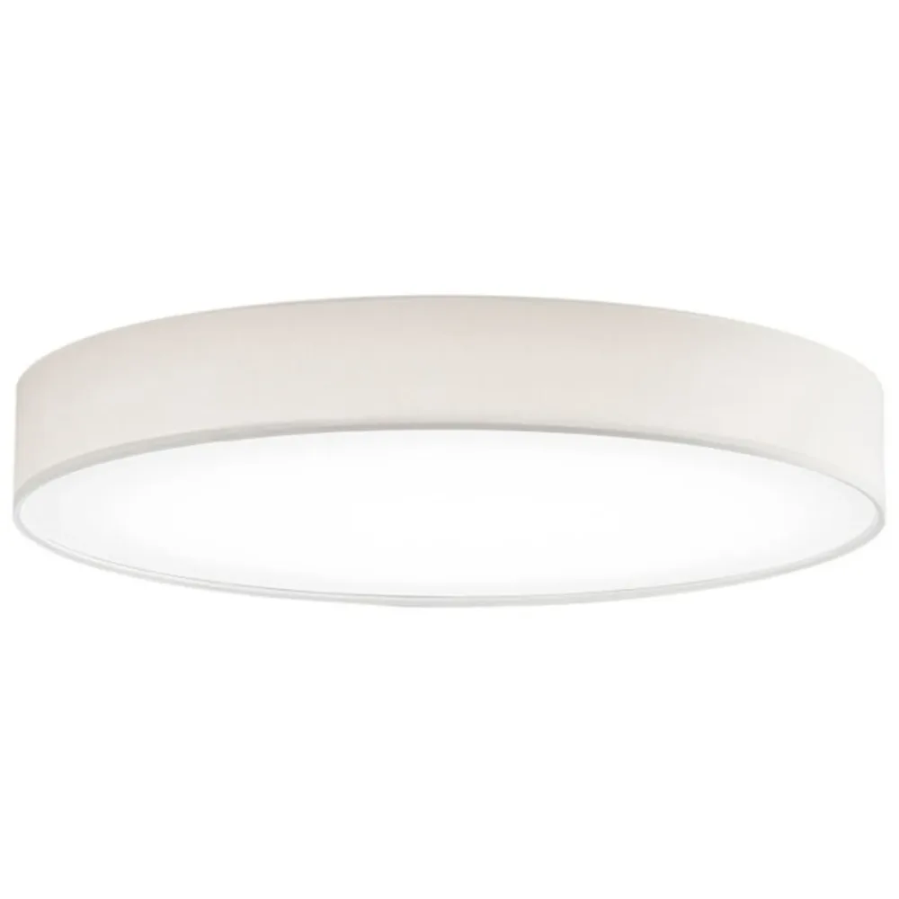 Deckenlampe Noad Beige Metall/Stoff 60 cm 10 cm - Farbe: creme - LED - Lichtfarbe: Warmweiss - Material: Metall/ Stoff - Deckenlampe- LED