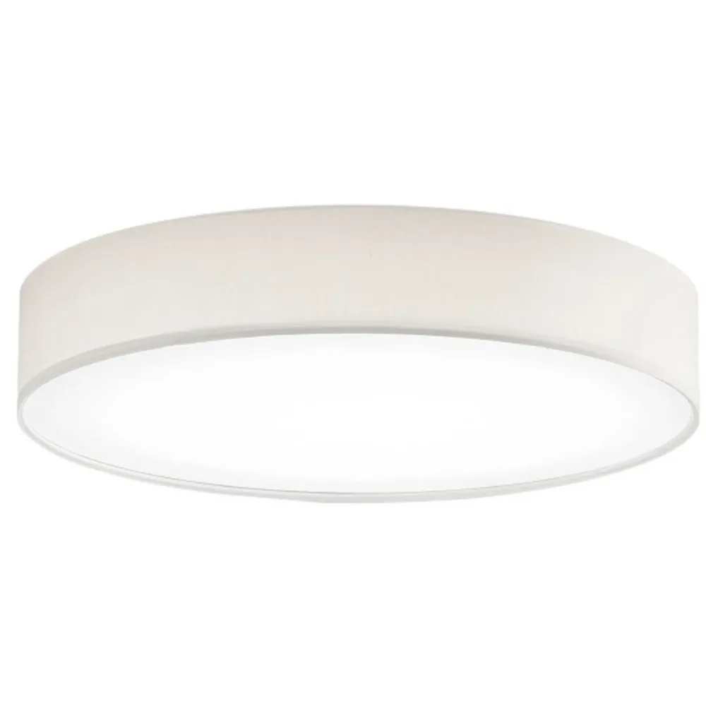 Deckenlampe Noad Beige Metall/Stoff 50 cm 10 cm - Farbe: creme - LED - Lichtfarbe: Warmweiss - Material: Metall/ Stoff - Deckenlampe- LED