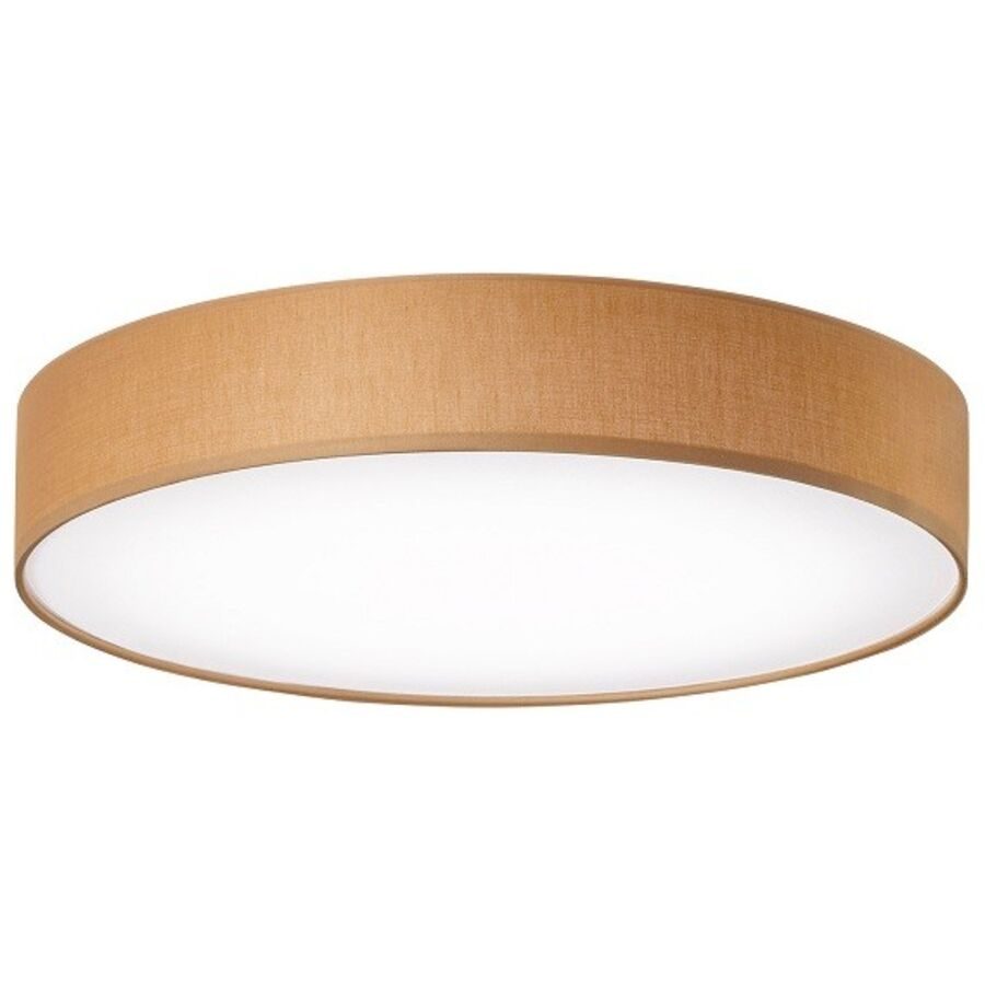 Deckenlampe Noad Braun Metall/Stoff 60 cm 10 cm - LED - Lichtfarbe: Warmweiss - Material: Metall/ Stoff - Deckenlampe- LED Energiesparlampe