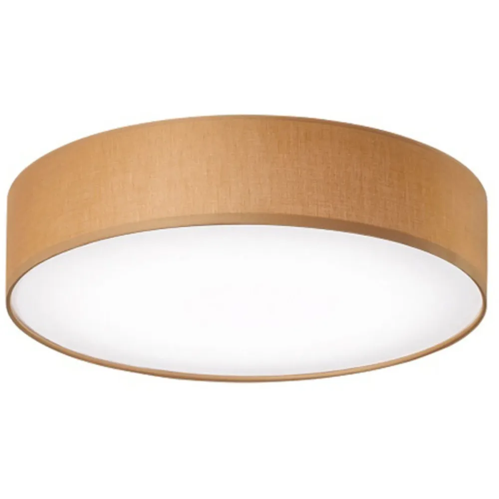 Deckenlampe Noad Braun Metall/Stoff 50 cm 10 cm - LED - Lichtfarbe: Warmweiss - Material: Metall/ Stoff - Deckenlampe- LED Energiesparlampe