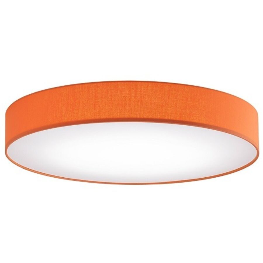 Deckenlampe Noad Orange Metall/Stoff 60 cm 10 cm - LED - Lichtfarbe: Warmweiss - Material: Metall/ Stoff - Deckenlampe- LED Energiesparlampe