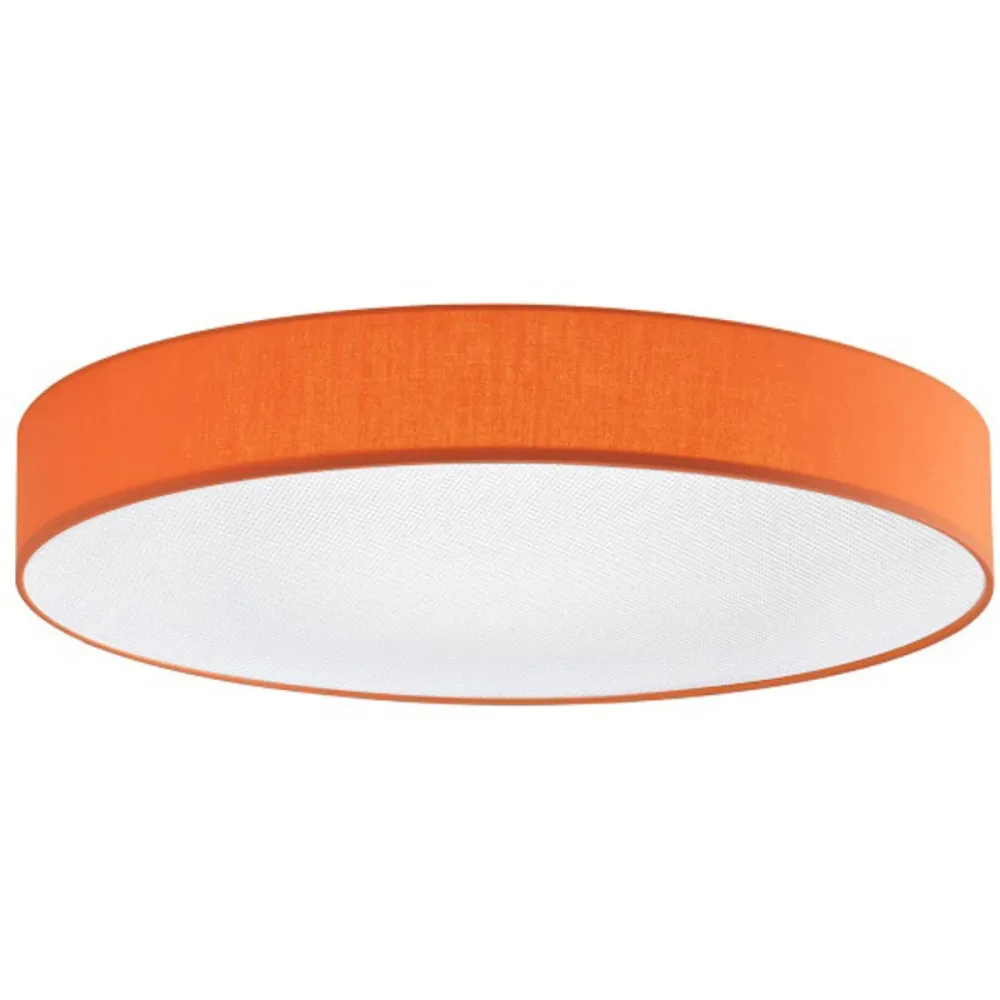 Deckenlampe Noad Orange Metall/Stoff 60 cm 10 cm - LED - Lichtfarbe: Warmweiss - Material: Metall/ Stoff - Deckenlampe- LED Energiesparlampe