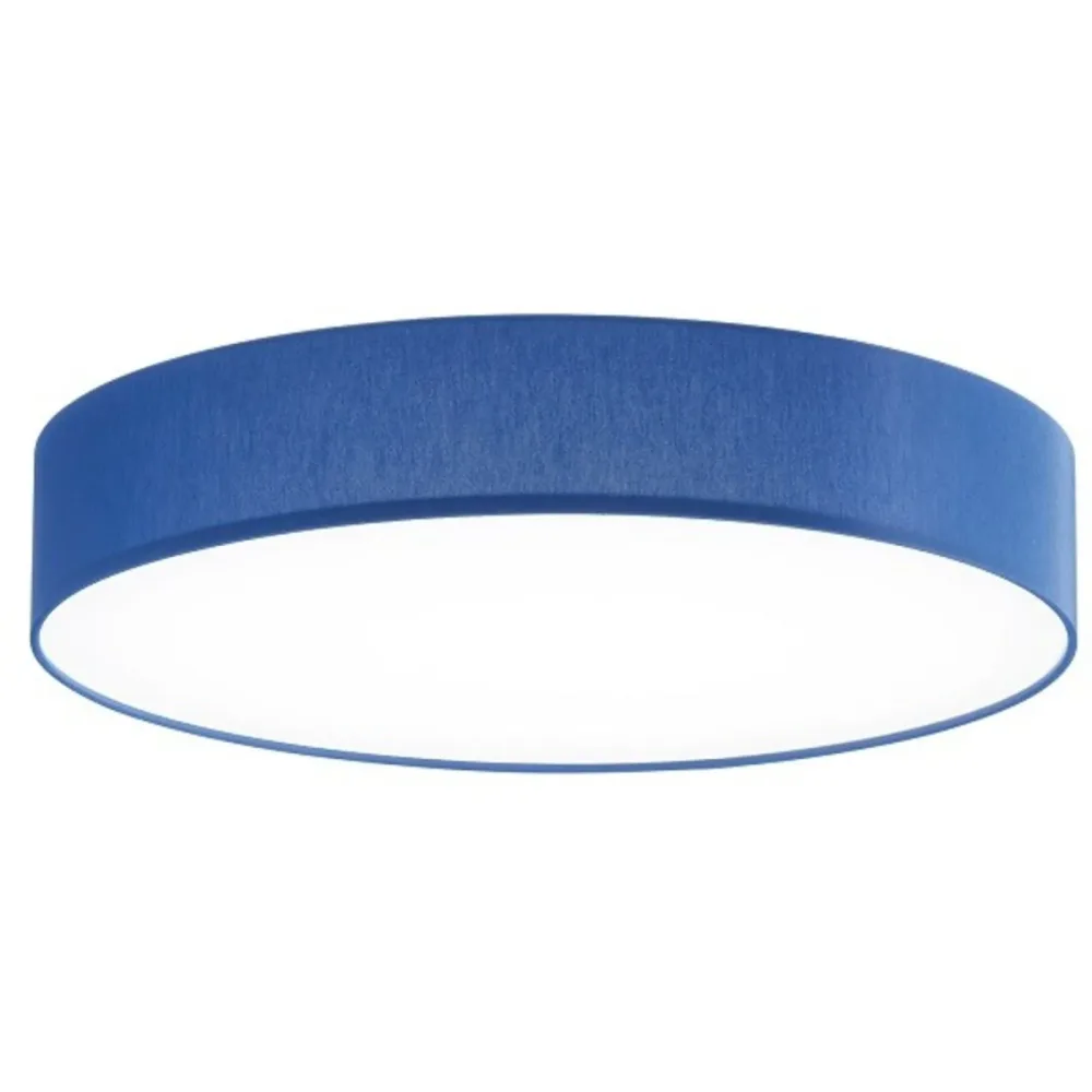 Deckenlampe Noad Blau Metall/Stoff 50 cm 10 cm - Farbe: Dunkelblau - LED - Lichtfarbe: Warmweiss - Material: Metall/ Stoff - Deckenlampe- LED