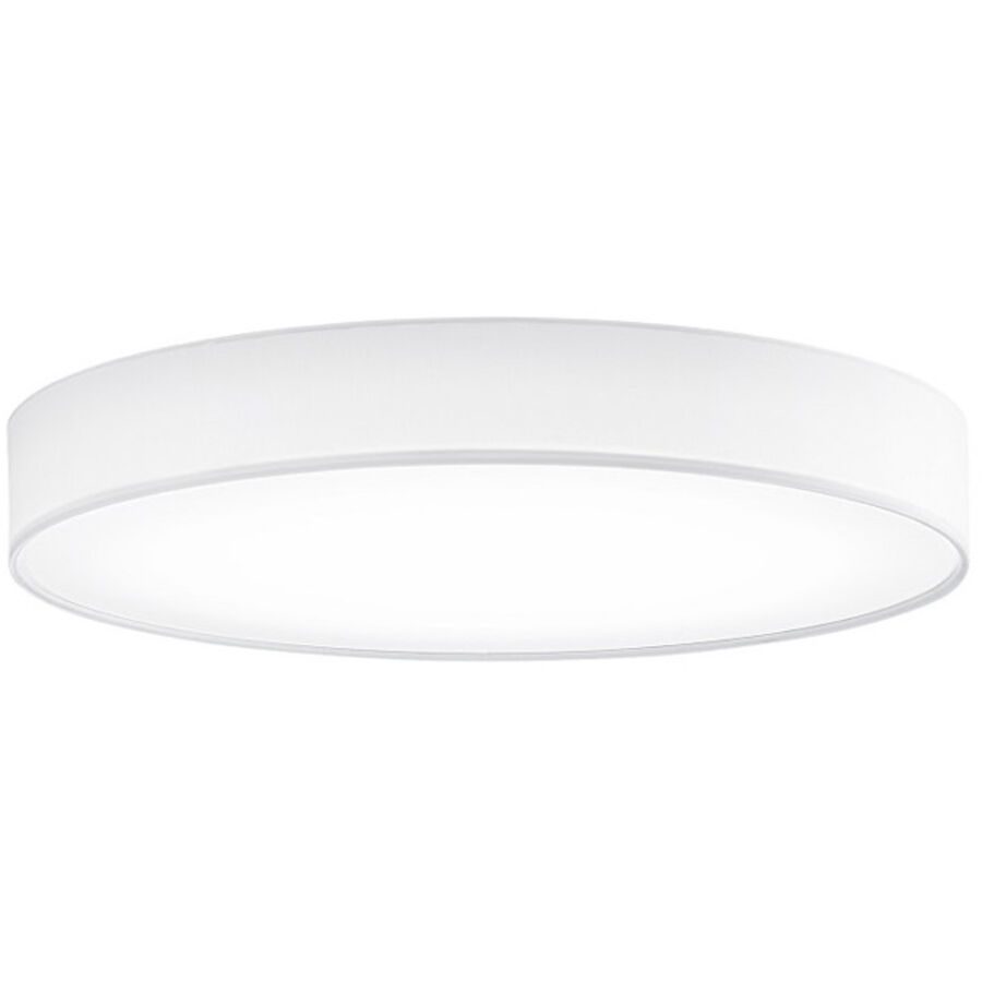 Deckenlampe Noad Weiss Metall/Stoff 60 cm 10 cm - Farbe: reinweiss - LED - Lichtfarbe: Warmweiss - Material: Metall/ Stoff - Deckenlampe- LED