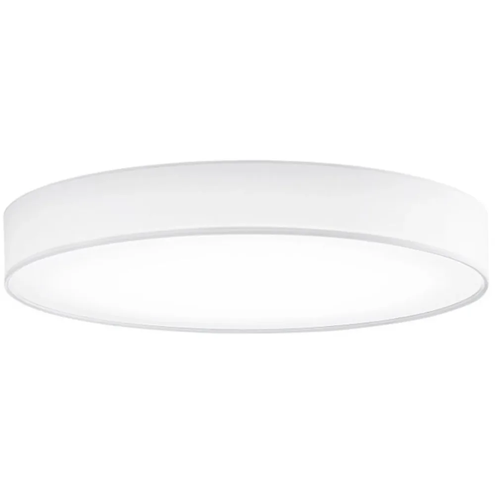 Deckenlampe Noad Weiss Metall/Stoff 60 cm 10 cm - Farbe: reinweiss - LED - Lichtfarbe: Warmweiss - Material: Metall/ Stoff - Deckenlampe- LED