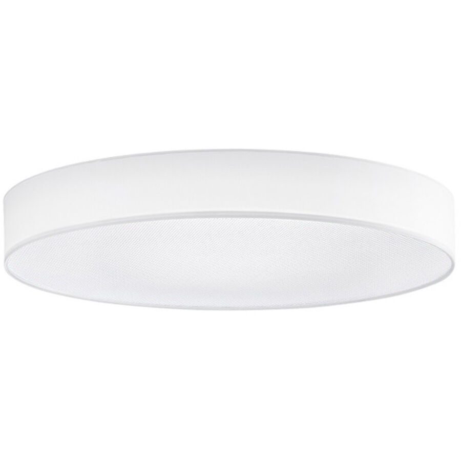 Deckenlampe Noad Weiss Metall/Stoff 60 cm 10 cm - Farbe: reinweiss - LED - Lichtfarbe: Warmweiss - Material: Metall/ Stoff - Deckenlampe- LED