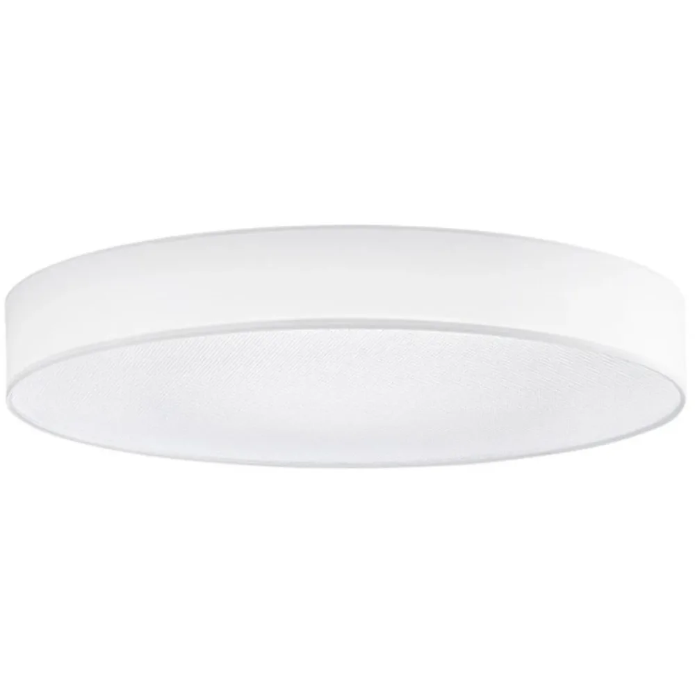 Deckenlampe Noad Weiss Metall/Stoff 60 cm 10 cm - Farbe: reinweiss - LED - Lichtfarbe: Warmweiss - Material: Metall/ Stoff - Deckenlampe- LED