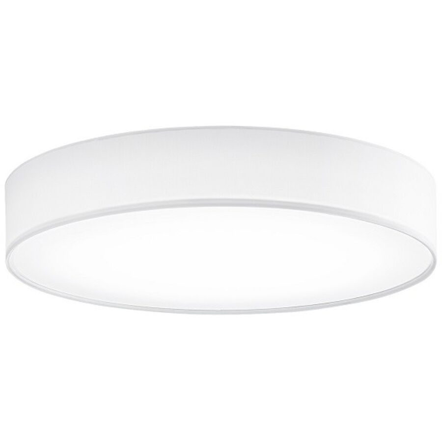 Deckenlampe Noad Weiss Metall/Stoff 50 cm 10 cm - Farbe: reinweiss - LED - Lichtfarbe: Warmweiss - Material: Metall/ Stoff - Deckenlampe- LED