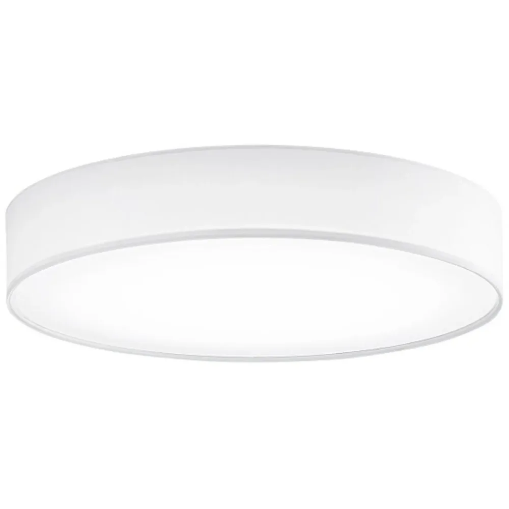 Deckenlampe Noad Weiss Metall/Stoff 50 cm 10 cm - Farbe: reinweiss - LED - Lichtfarbe: Warmweiss - Material: Metall/ Stoff - Deckenlampe- LED