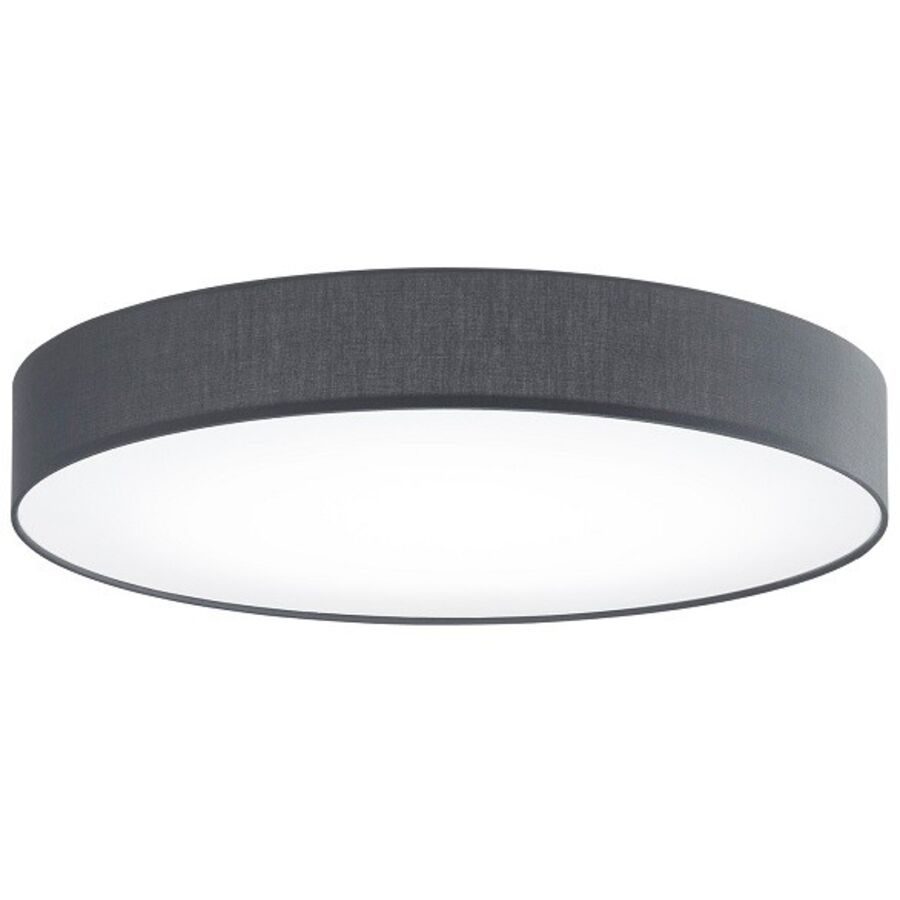 Deckenlampe Noad Grau Metall/Stoff 60 cm 10 cm - Farbe: anthrazit - LED - Lichtfarbe: Neutralweiss - Material: Metall/ Stoff - Deckenlampe- LED