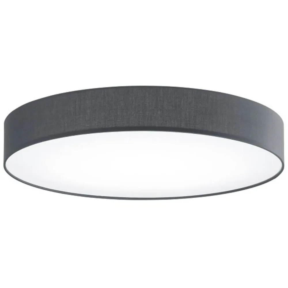 Deckenlampe Noad Grau Metall/Stoff 60 cm 10 cm - Farbe: anthrazit - LED - Lichtfarbe: Neutralweiss - Material: Metall/ Stoff - Deckenlampe- LED