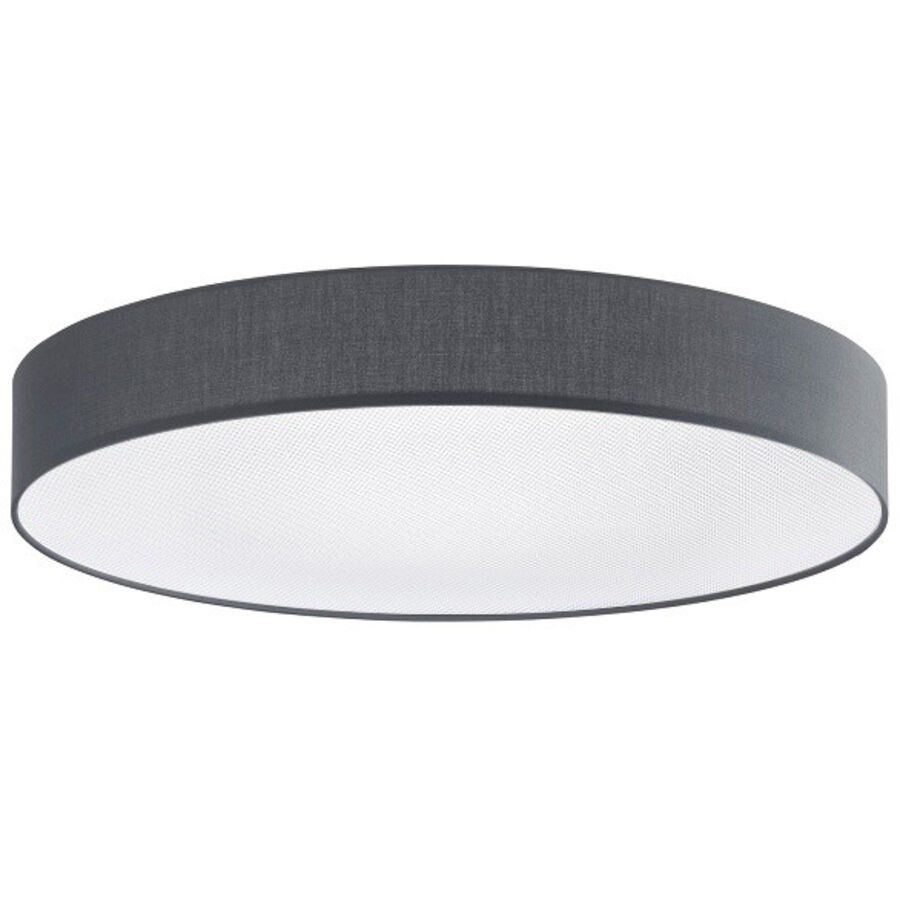 Deckenlampe Noad Grau Metall/Stoff 60 cm 10 cm - Farbe: anthrazit - LED - Lichtfarbe: Neutralweiss - Material: Metall/ Stoff - Deckenlampe- LED